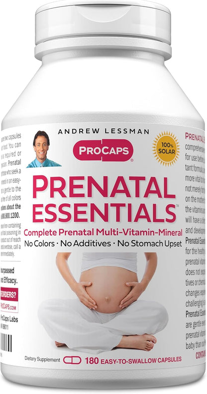 Andrew Lessman Prenatal Essentials – Complete Prenatal Vitamins for Women with Methylfolate and Iron, 180 Capsules