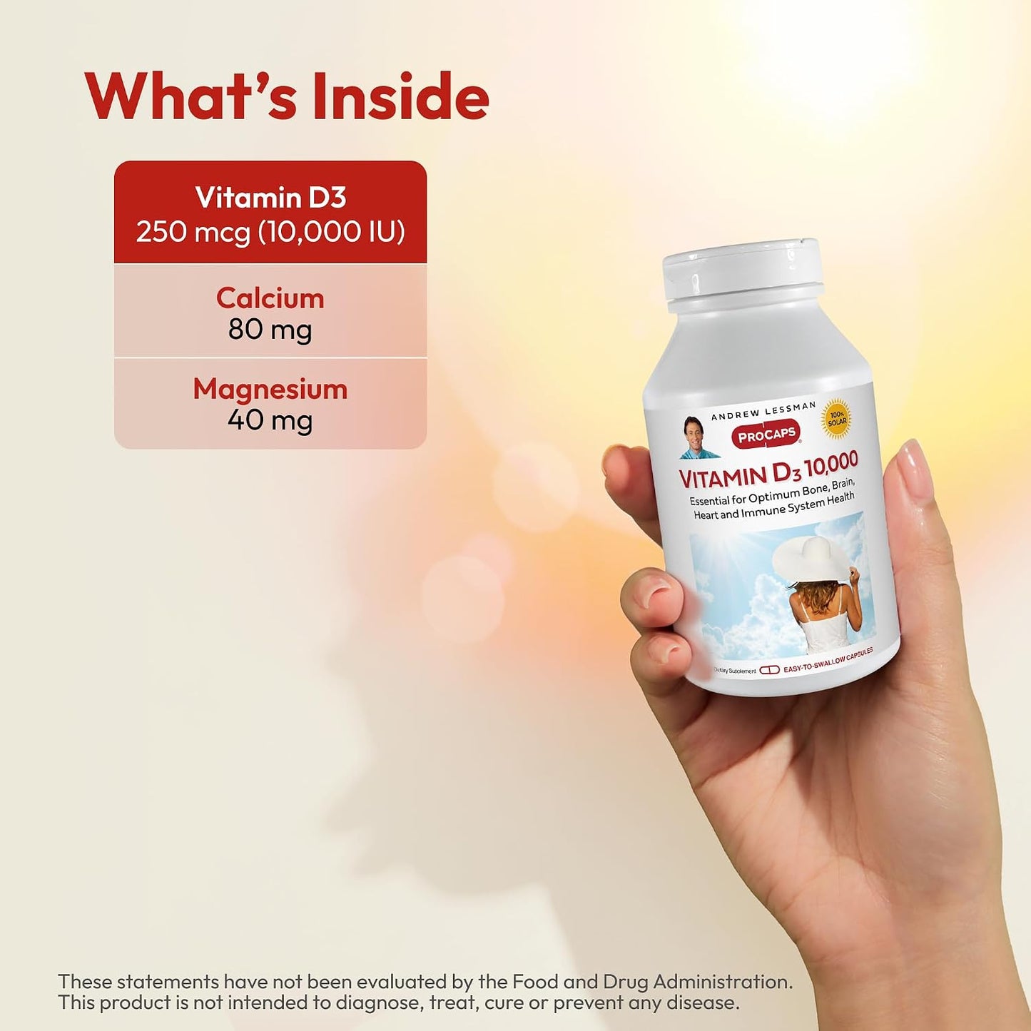 ANDREW LESSMAN Vitamin D3 10,000 IU, 360 Capsules – High Potency Support for Bones and Immunity - görsel 3