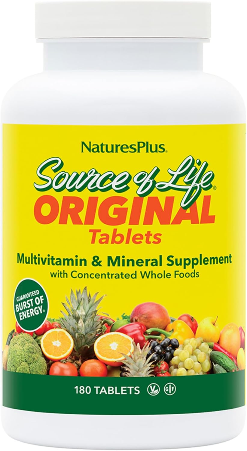 NaturesPlus Source of Life - 90 Tablets, Pack of 2 - Multivitamin & Mineral Supplement with Concentrated Whole Foods - Gluten-free, Vegetarian - 60 Total Servings - görsel 7