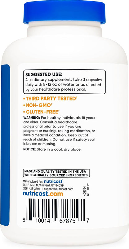 Nutricost Calcium Lactate 2,100mg; 180 Capsules – Vegan, Non-GMO and Gluten-free, 60 Servings – Image 4