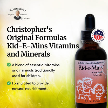 Dr. Christopher's Kid-E-Mins Vitamins & Minerals - Natural Orange Flavour - Children's Liquid Multivitamin - 59 ml