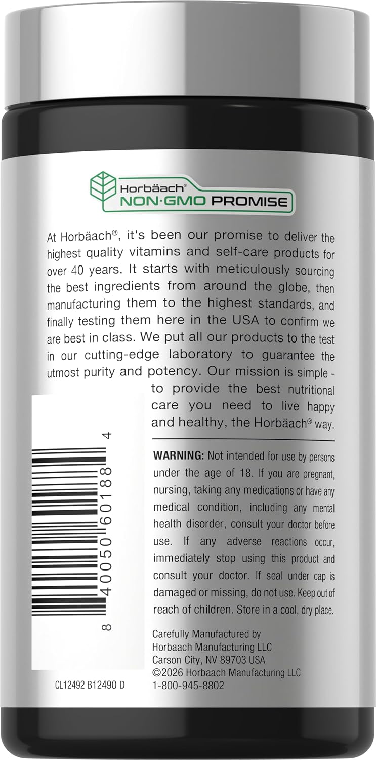 Horbäach Rhodiola Rosea Capsules | 180 Capsules | Non-GMO, Gluten-Free Supplement - görsel 3