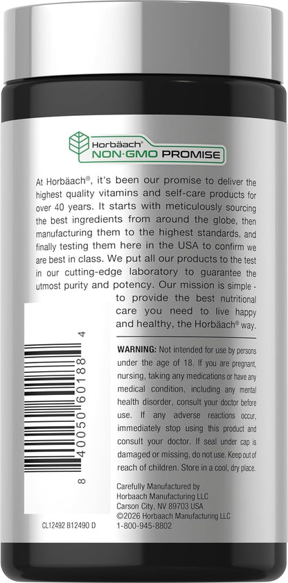 Horbäach Rhodiola Rosea Capsules | 180 Capsules | Non-GMO, Gluten-Free Supplement
