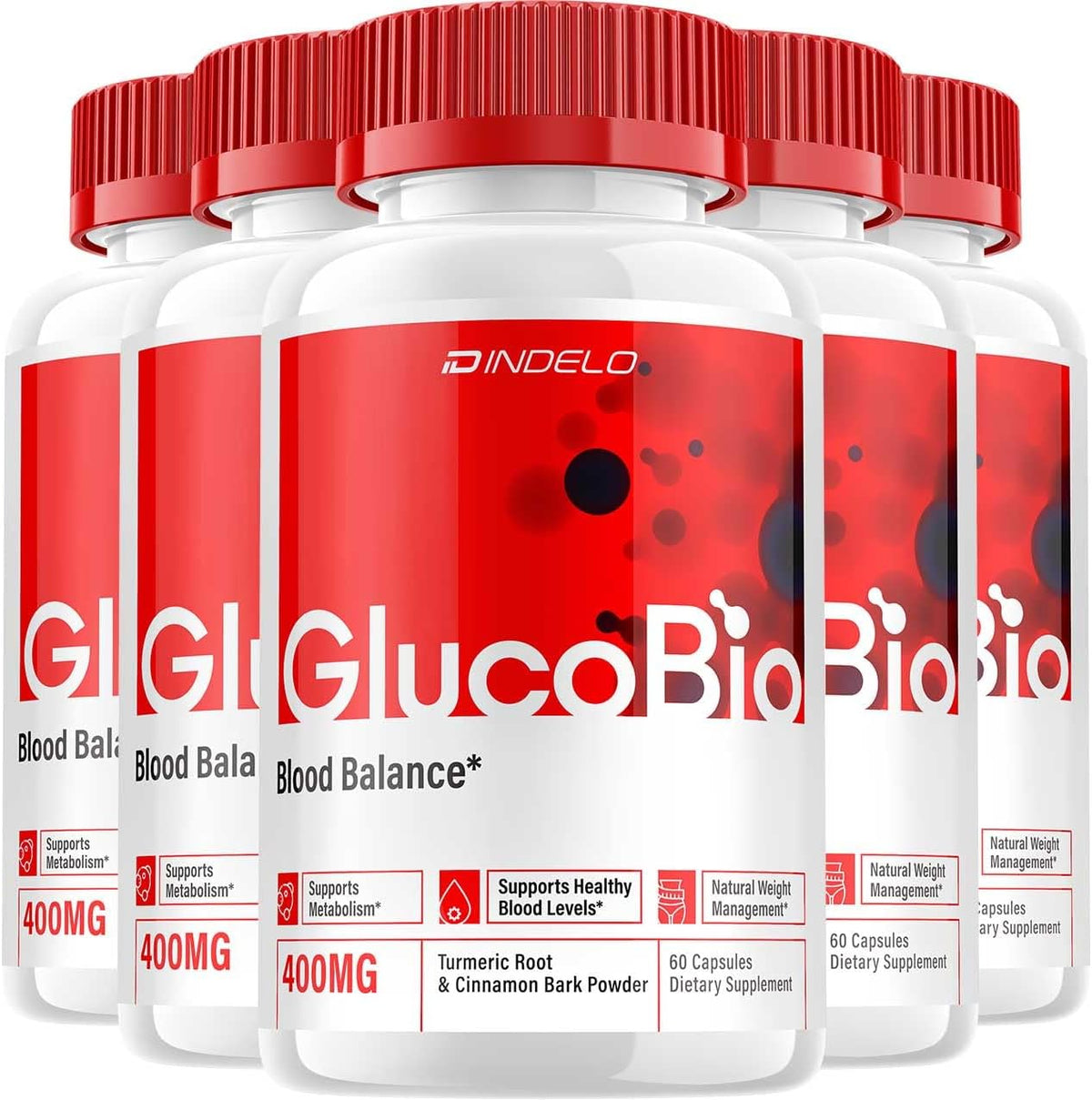 Gluco Bio Healthy Vitamin Capsules – Advanced Supplement, 300 Capsules (Pack of 5) - görsel 1