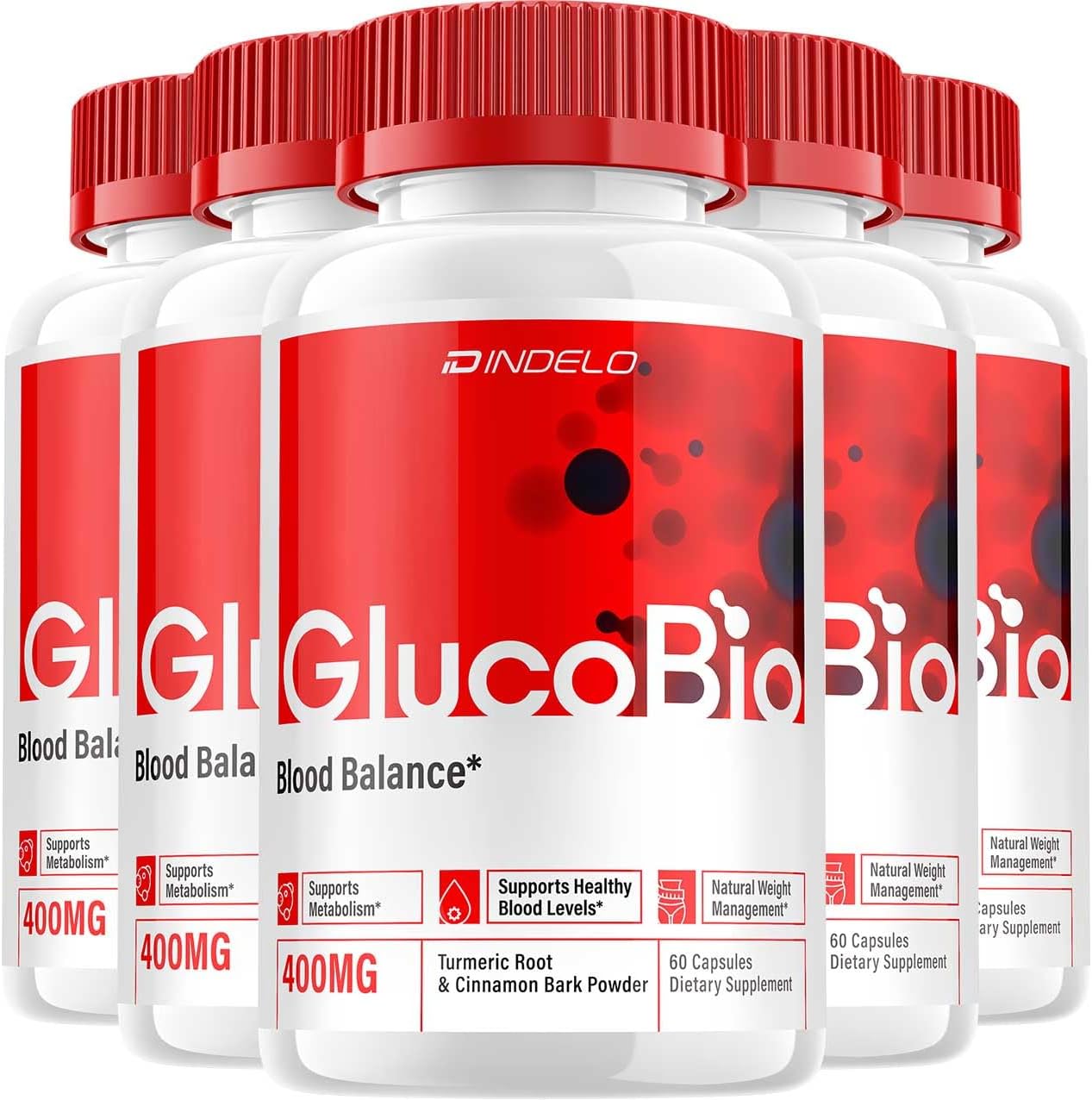 Gluco Bio Healthy Vitamin Capsules – Advanced Supplement, 300 Capsules (Pack of 5) - görsel 1