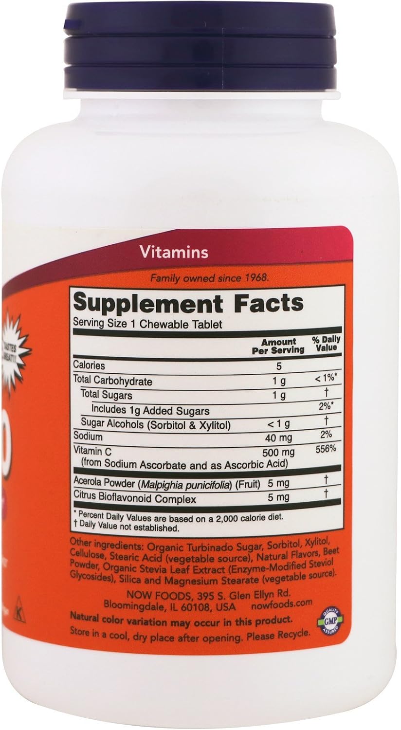 NOW Foods Chewable C-500, Cherry-Berry Flavour - görsel 2