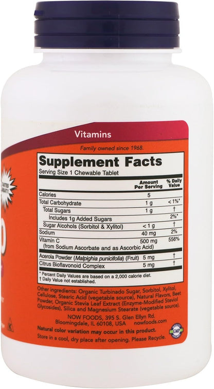 NOW Foods Chewable C-500, Cherry-Berry Flavour