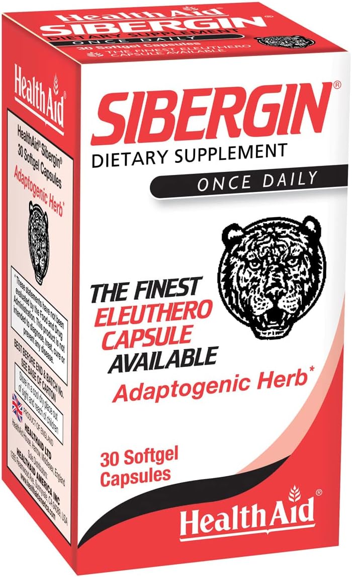 HealthAid Sibergin Siberian Eleuthero – Adaptogenic Herbal Support – 30 Softgel Capsules - görsel 1