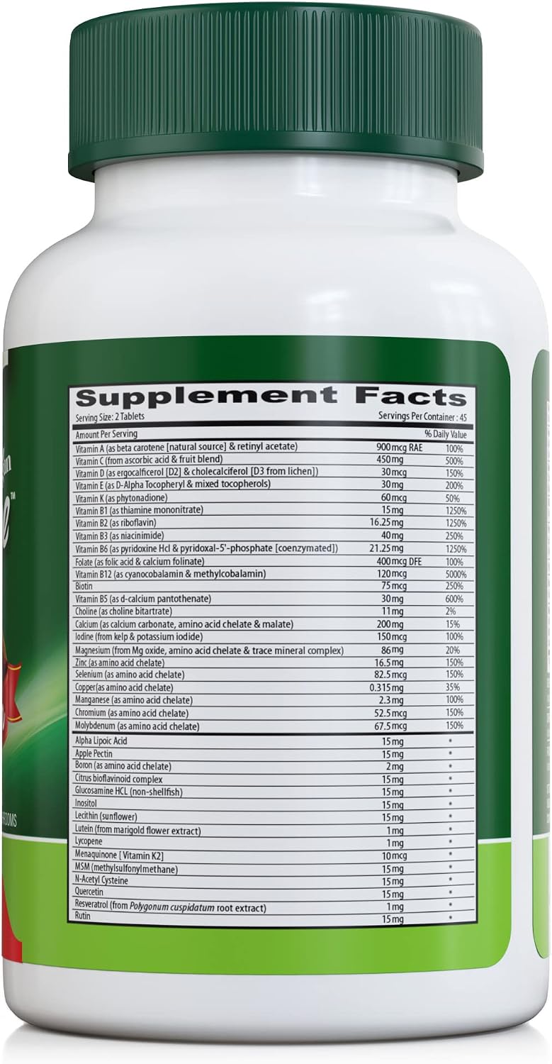 DEVA Tuba Prime Vegan Multivitamin Iron-Free - High-Potency Vitamin & Mineral Supplement with Superfoods, Mushrooms, and Probiotics (90 Tablets) - görsel 2