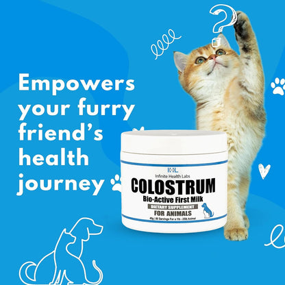 Infinite Health Labs Bio-Active Bovine Colostrum for Dogs and Cats – 240g (480 Servings)