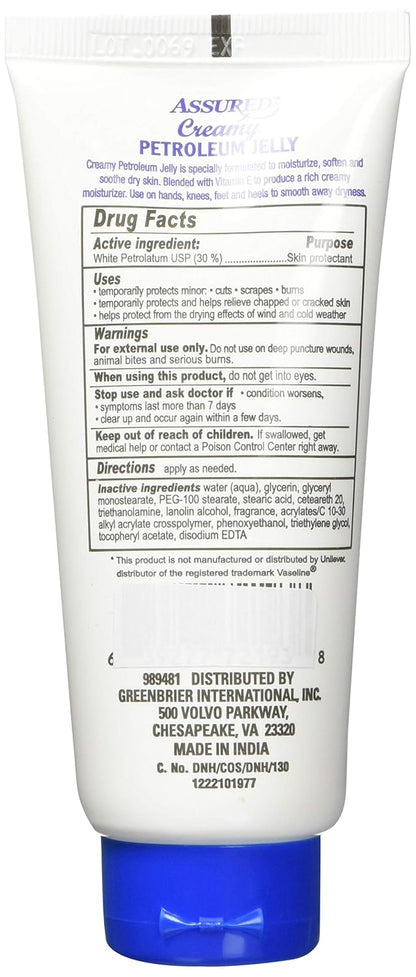 Creamy Petroleum Jelly Hand Cream for Dry, Rough Skin, 85 g each (Pack of 3), Quickly Absorbed, Multi Pack, Lightly Scented