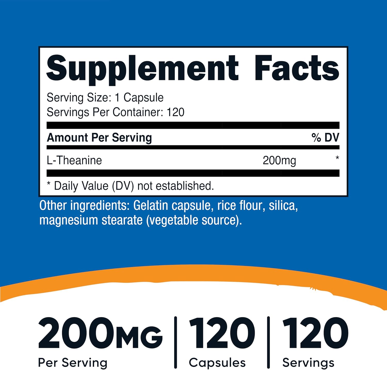 Nutricost L-Theanine 200mg, 120 Capsules, Double Strength – Non-GM, Gluten-free - görsel 2