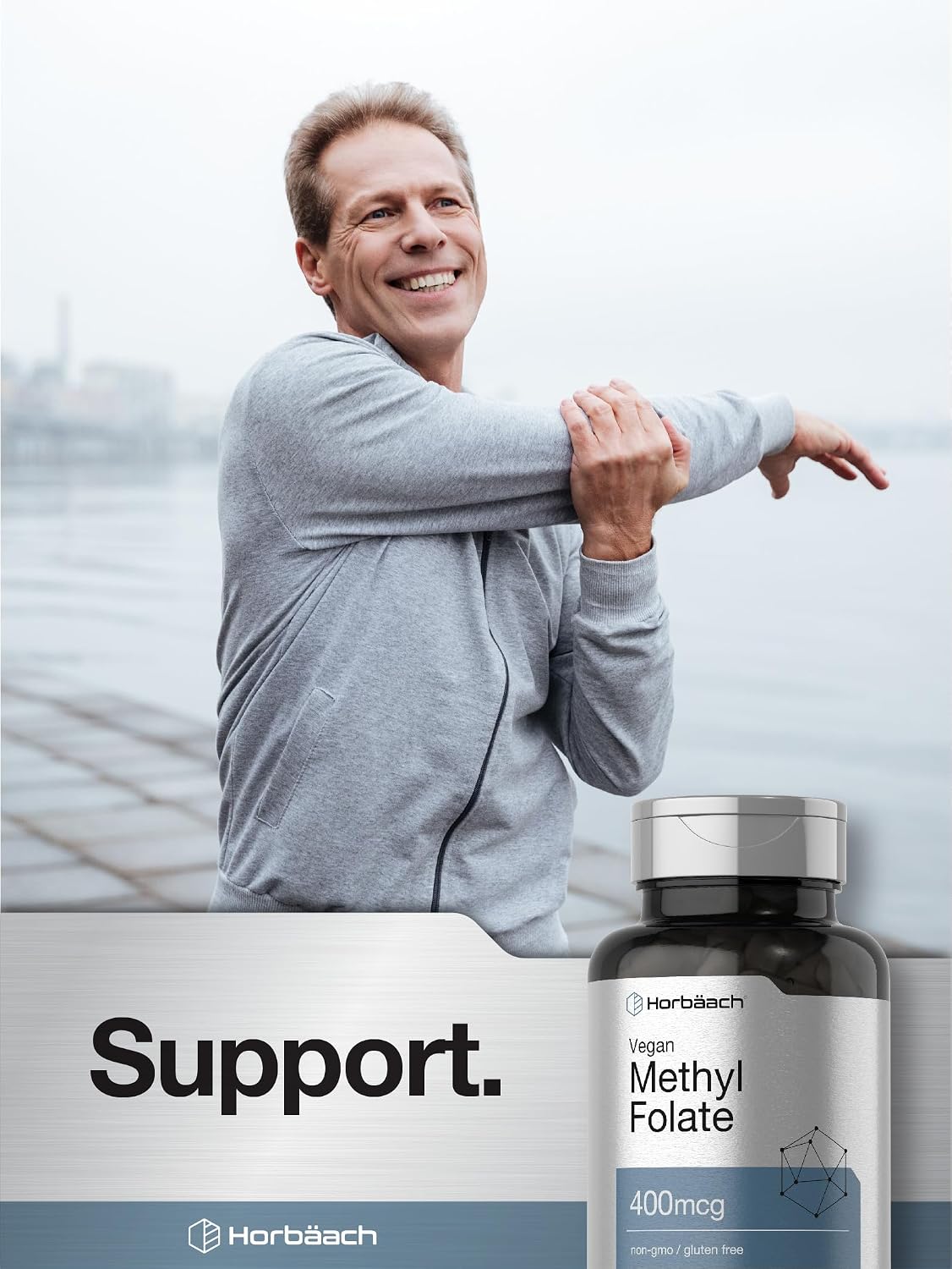 Horbäach Methyl Folate 400 μg | 150 Vegan Capsules | Non-GMO, Gluten-free | Food Supplement - görsel 7