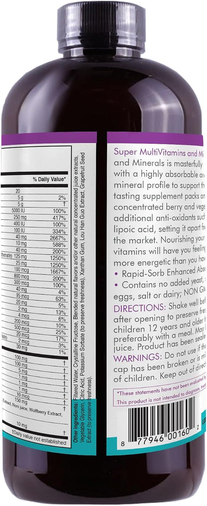Life Solutions Super Multivitamins and Minerals - High Potency Liquid Vitamins, 946 ml