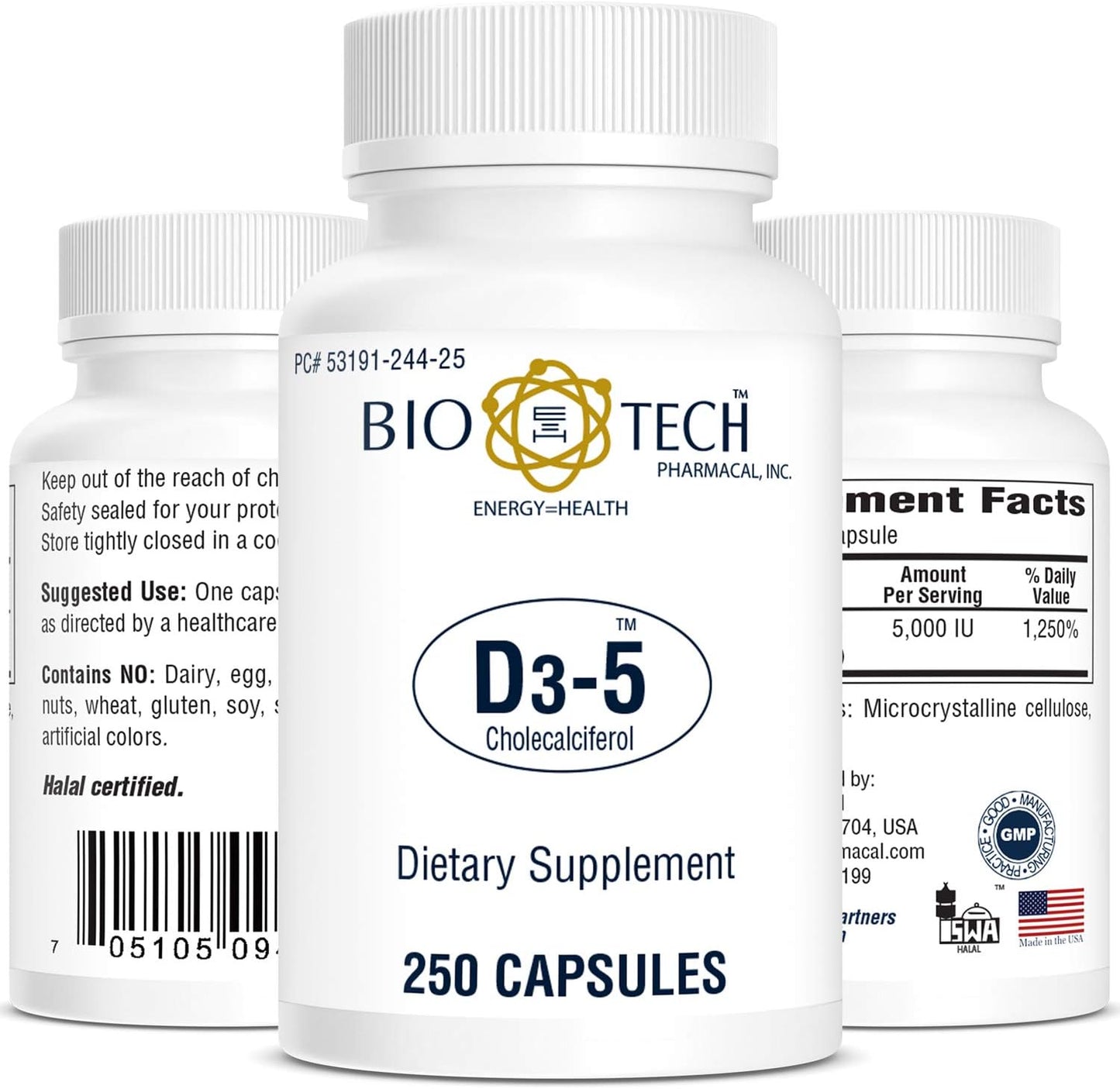 Bio-Tech Pharmacal D3-50 50,000 IU Vitamin D3 – 100 Vegetable Capsules - görsel 7