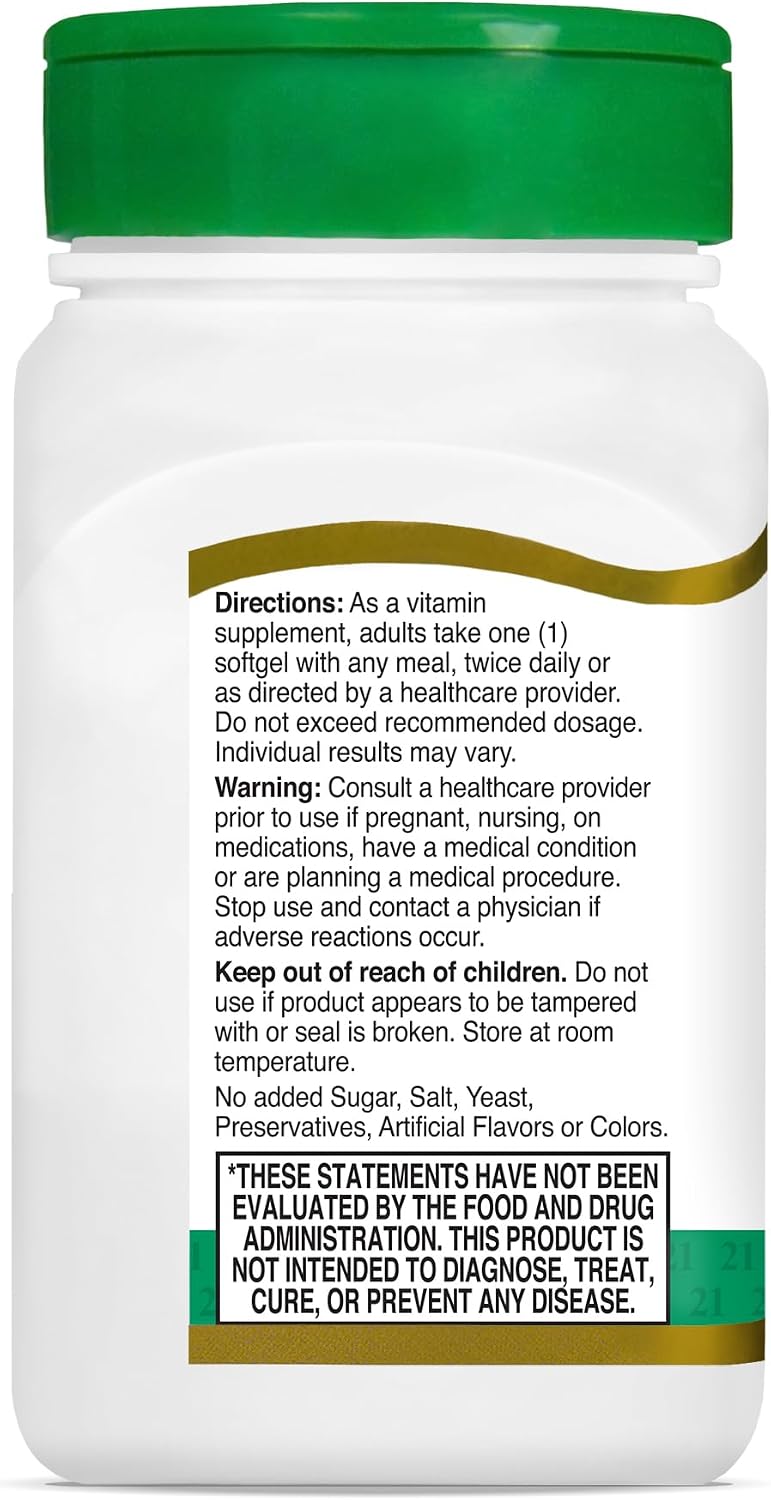 21st Century E 400 IU Natural (D-Alpha) Softgels, 110-Count - görsel 7