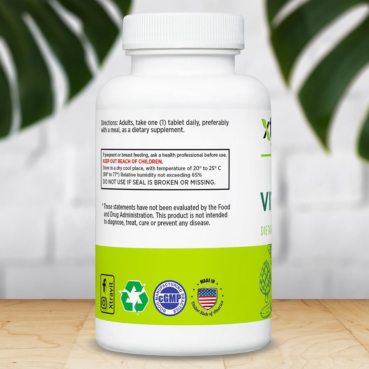 Xtravit Vitamin K Supplement – Natural Vitamin K (Phylloquinone) for Bone & Heart Health – 100 mcg, 30 Tablets - görsel 3