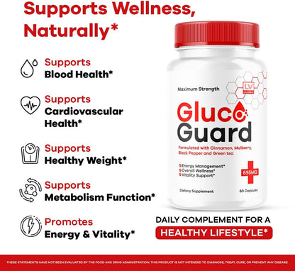 GlucoGuard Capsules - Advanced Blood Support Formula, 30 Capsules
