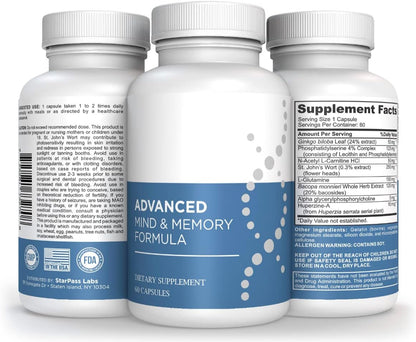 Advanced Memory Formula Extreme Brain Booster – Brain Supplement for Memory, Focus and Mental Performance