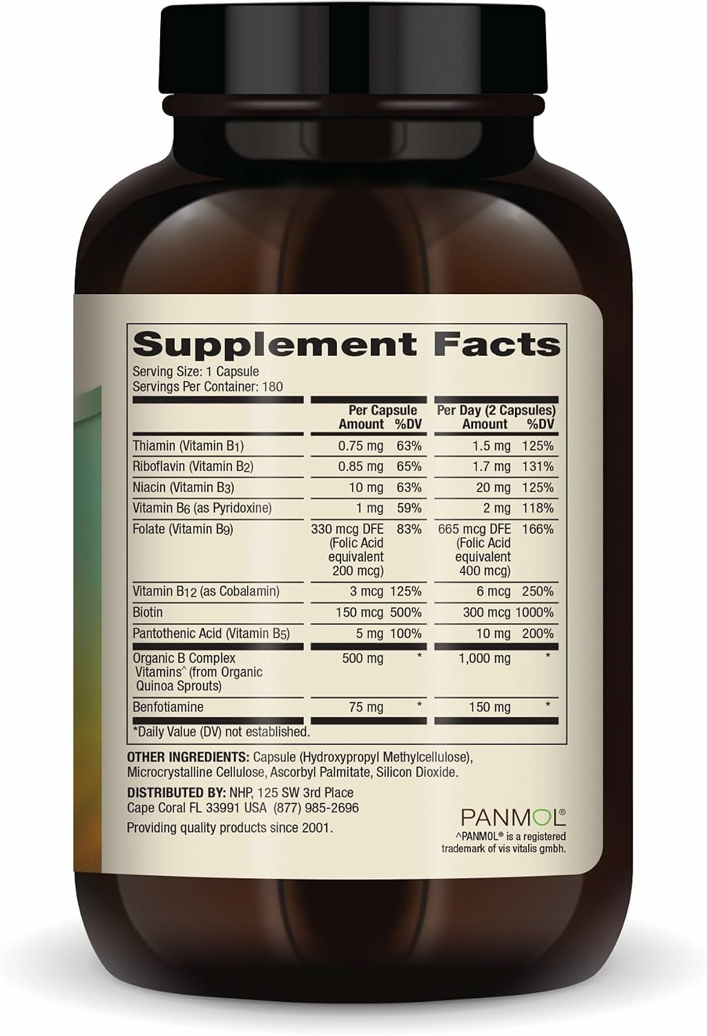 Dr. Mercola Vitamin B Complex with Benfotiamine – Supports Cellular, Brain & Immune Health – Non-GMO, Gluten-Free & Soya-Free – 180 Capsules (90 Servings) - görsel 2