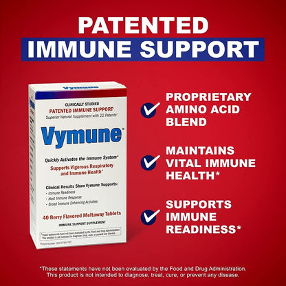 Vymune Amino-Acid Advanced Immune Support Supplement – Berry Flavoured Meltaway Tablets