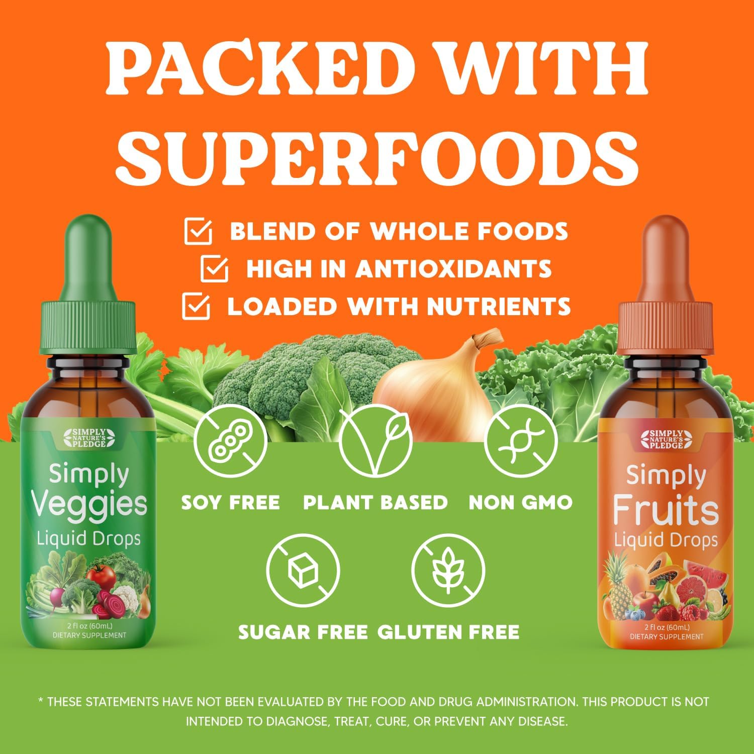 Simply Nature's Pledge Fruit and Vegetable Supplement - Liquid Drops - Whole Food Superfoods - görsel 6