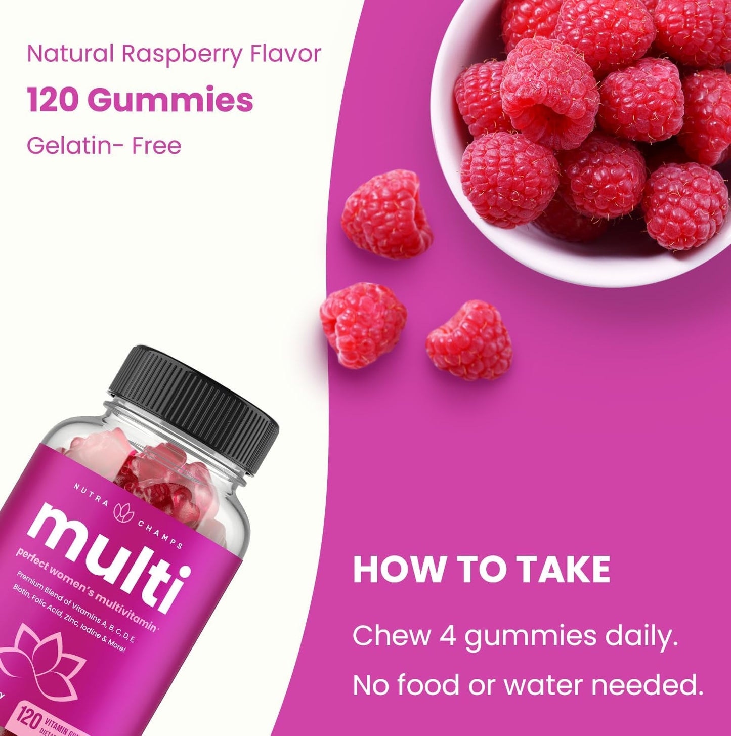 NutraChamps Multivitamin for Women – 120 Gummy Vitamins - görsel 5