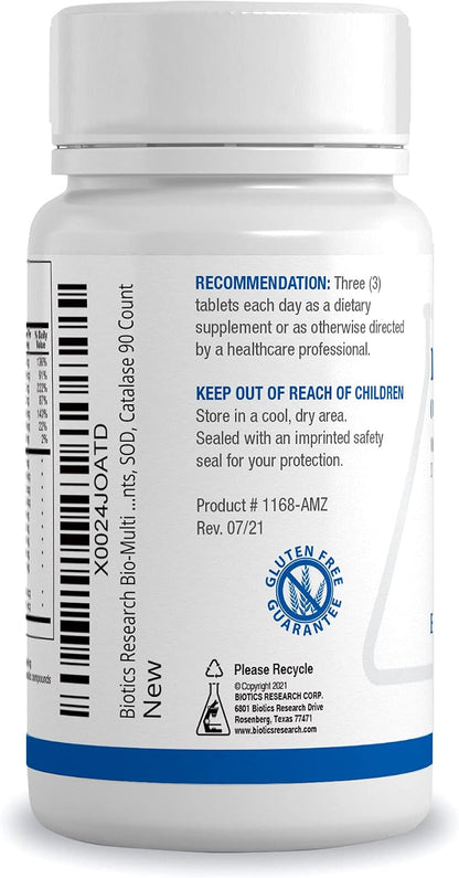 Biotics Research Bio Multi Plus - Iron-Free Multivitamin with Chelated Minerals (90 Tablets)