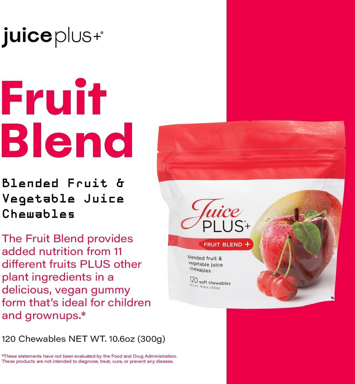 Juice Plus+ Fruit Blend Gummy Vitamins for Kids & Adults - Plant Based Multivitamin Chewables with 11 Fruits & Vegetable Blend - Vegan Daily Nutrition (120 Count) - görsel 7