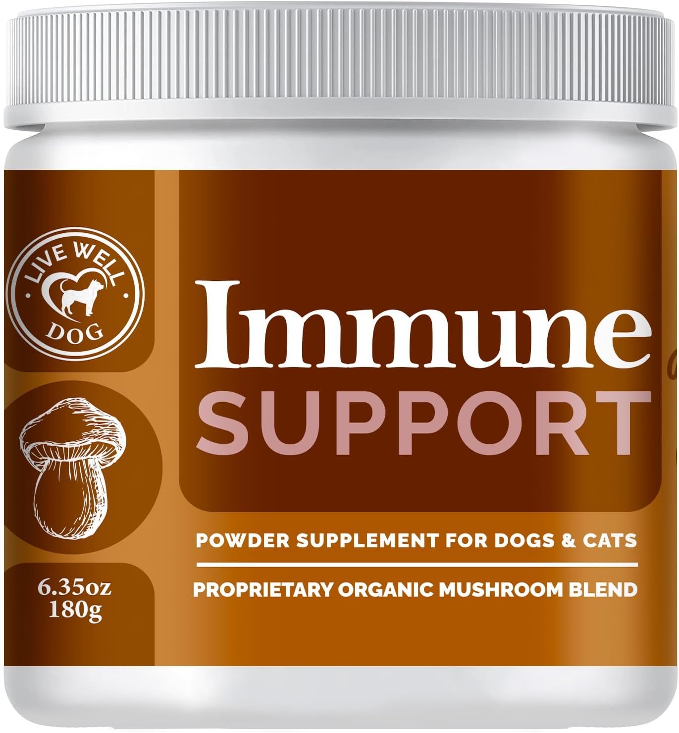 Live Well Dog Mushroom Blend Powder Food Topper 6.35oz (300g) - görsel 1