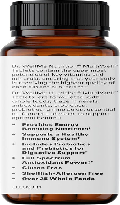 MultiWell Multivitamins for Adults 120 Tablets – High Potency Multivitamin with Whole Foods, Minerals, Antioxidants, Probiotics – Energy, Immune, Heart and Digestive Health