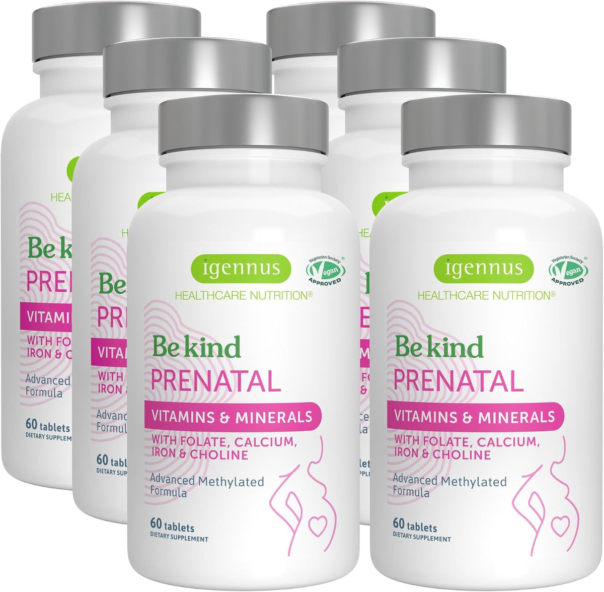 Igennus Methylated Prenatal Multivitamin for Women – Folate for MTHFR, High Absorption, Pure & Clean, Gentle Iron, Choline, Calcium & Magnesium, Vegan, Non-GMO, 60 Tablets - görsel 10