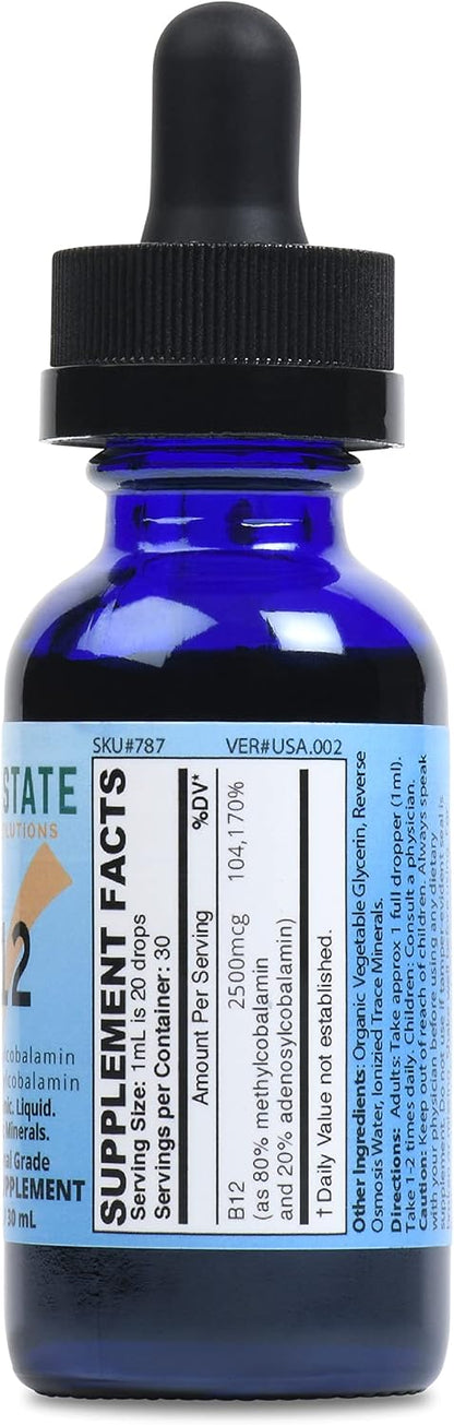 Good State Ionic B12, Men and Women's Liquid Nano Ionic Food Supplement, 30 ml Bottle