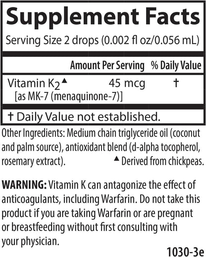 Carlson Super Daily K2, 45 mcg Liquid Vitamin K Supplement