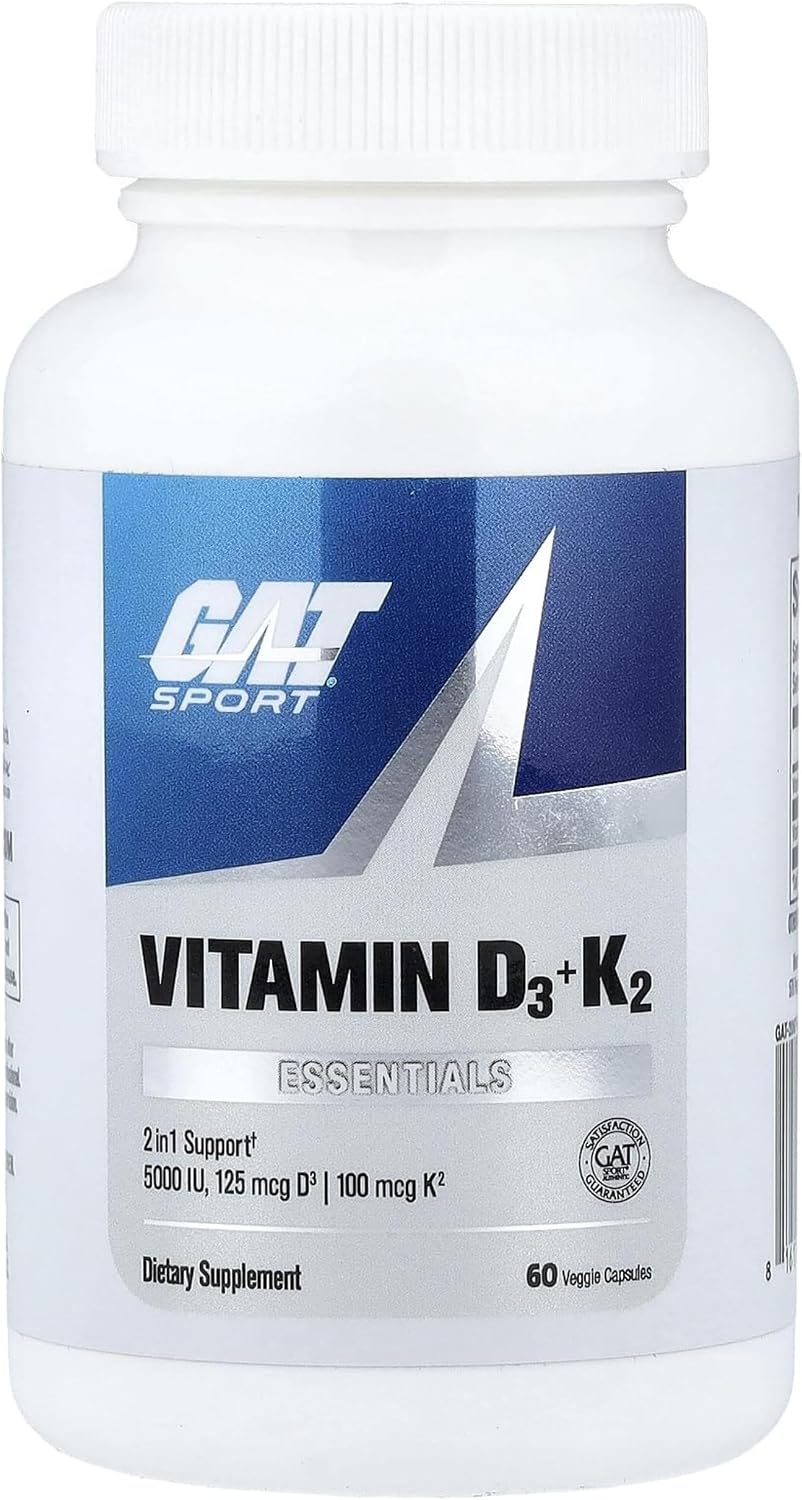 GAT SPORT Vitamin D3 K2, 5000 IU (125 mcg), 60 Veggie Caps - görsel 1