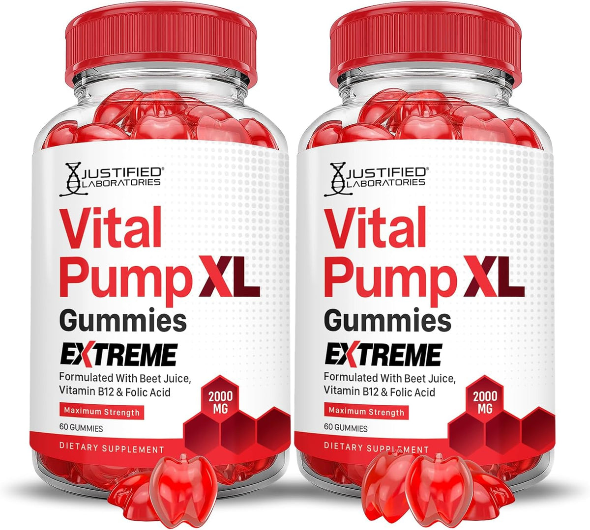 Justified Laboratories Vital Pump XL Extreme 2000mg Performance Gummies (2 Pack) - görsel 1