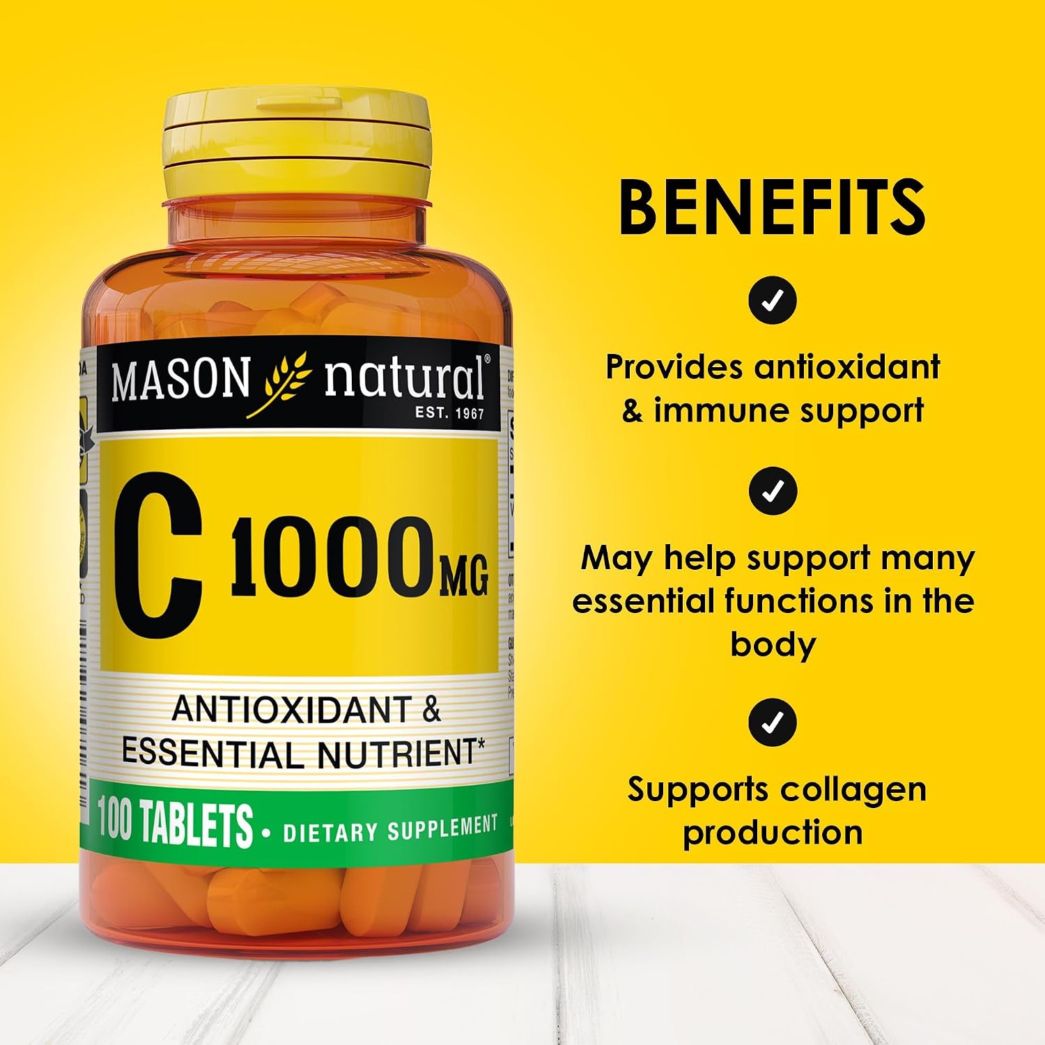 MASON NATURAL Vitamin C 1000 mg Tablets, 100 Tablets - görsel 2