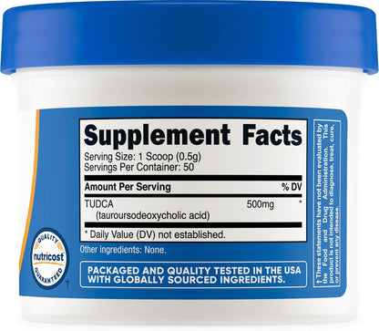 Nutricost TUDCA Powder (Tauroursodeoxycholic Acid) – 25 Grammes, Gluten-free, Non-GMO