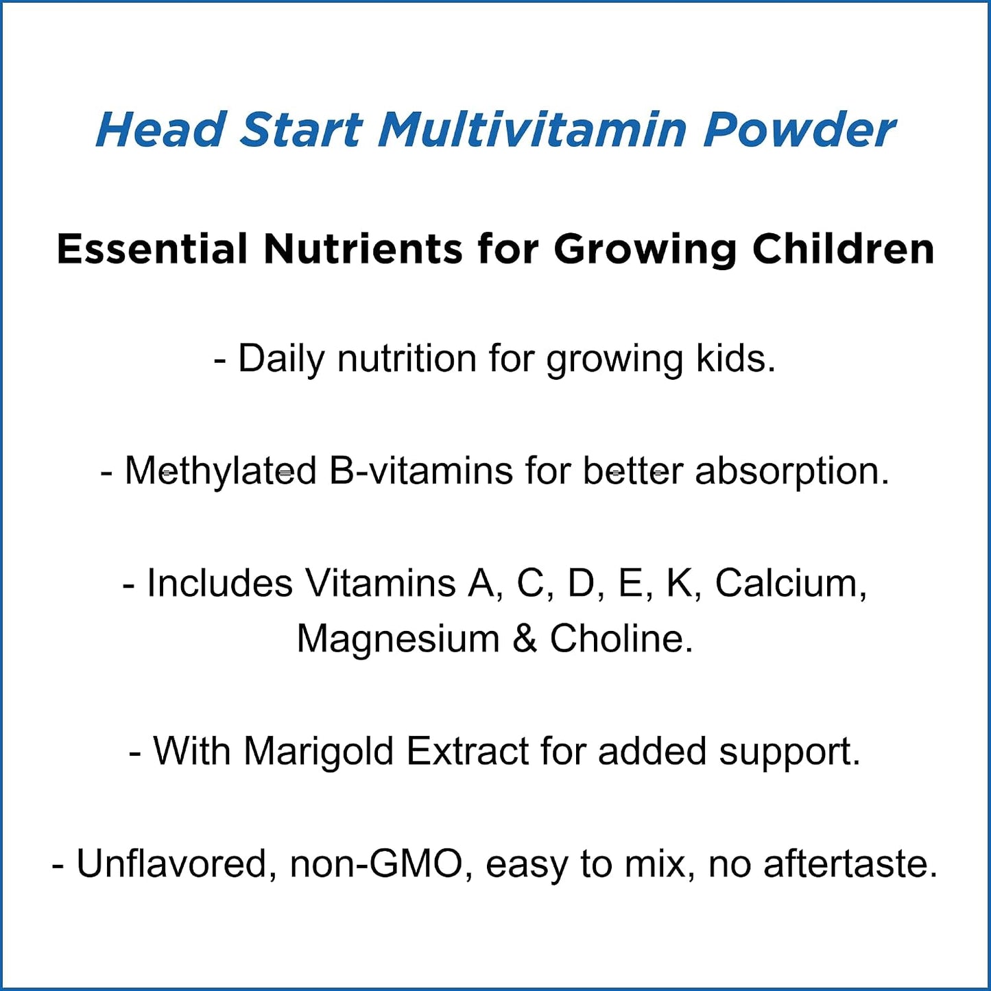 Dr. Wholeness Head Start Multivitamin Powder – Essential Nutrients for Growing Children, Methylated B-Vitamins, 60 Servings - görsel 4
