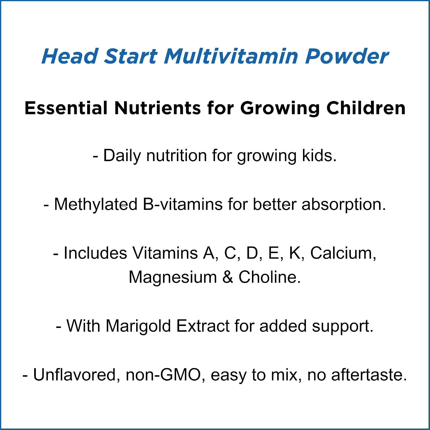 Dr. Wholeness Head Start Multivitamin Powder – Essential Nutrients for Growing Children, Methylated B-Vitamins, 60 Servings - görsel 4