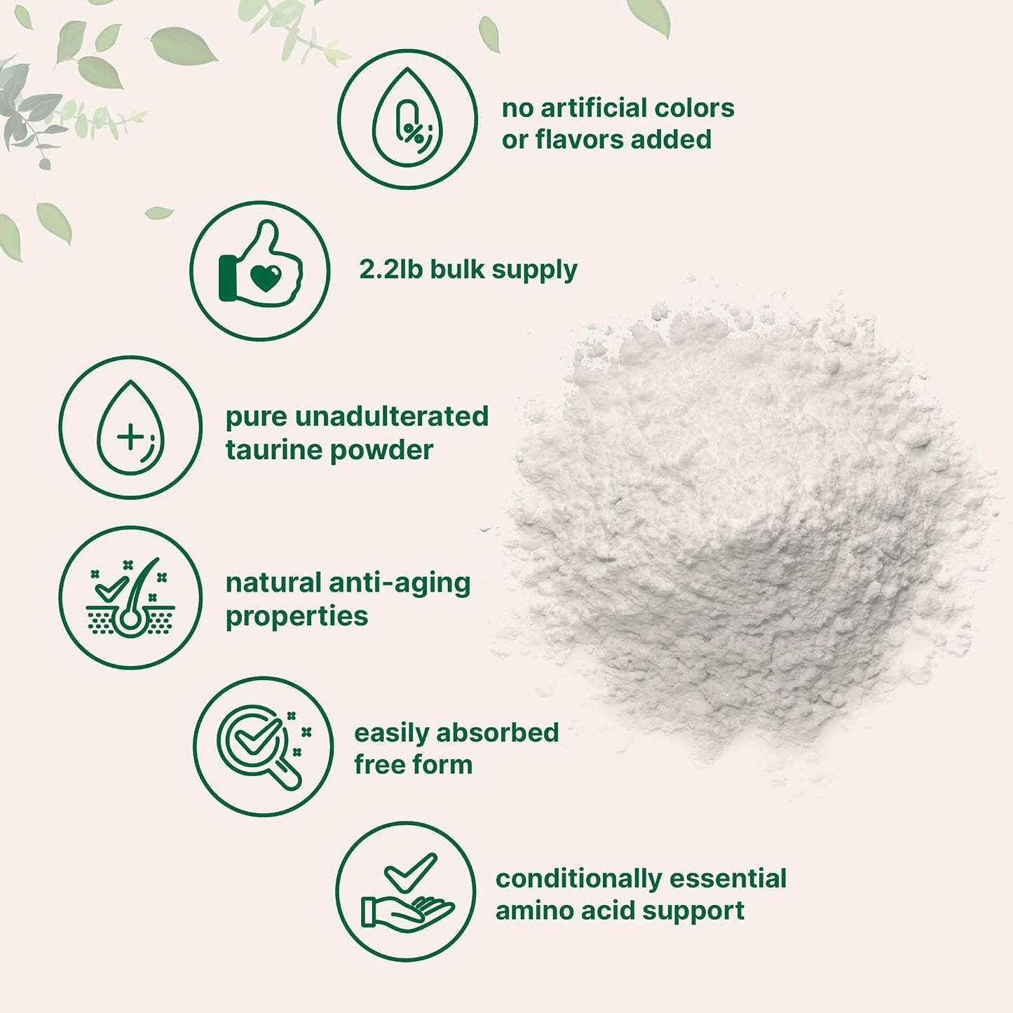 Micro Ingredients Taurine Powder - 1 kg, 2000mg per Serving, Unflavoured, Pure Free Form Amino Acid - görsel 3