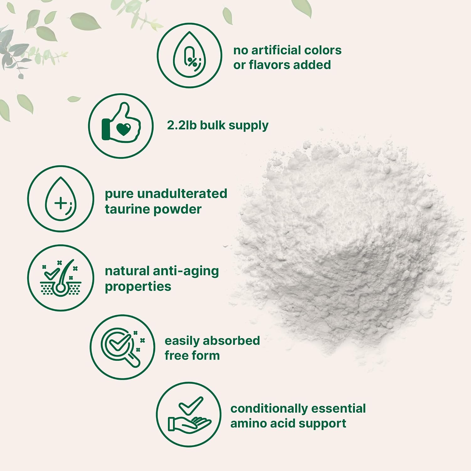 Micro Ingredients Taurine Powder - 1 kg, 2000mg per Serving, Unflavoured, Pure Free Form Amino Acid - görsel 3