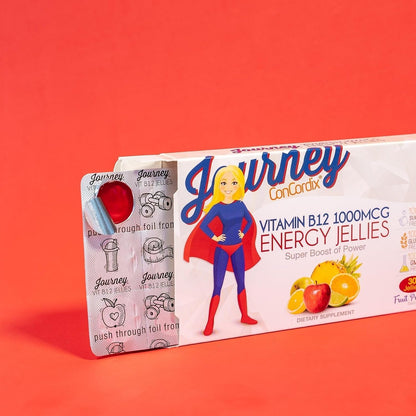 Bariatric Eating Journey 1,000 mcg Vitamin B12 Sugar-Free Energy Jellies Fruit Punch (30 Pack)