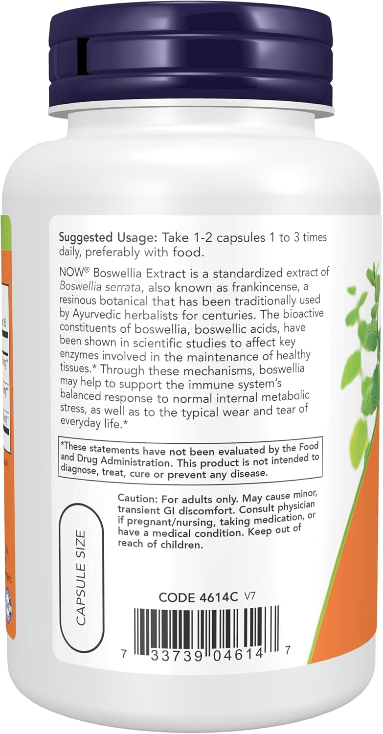 NOW Foods Boswellia Extract 250 mg with Turmeric Root Extract, 120 Veg Capsules - görsel 3