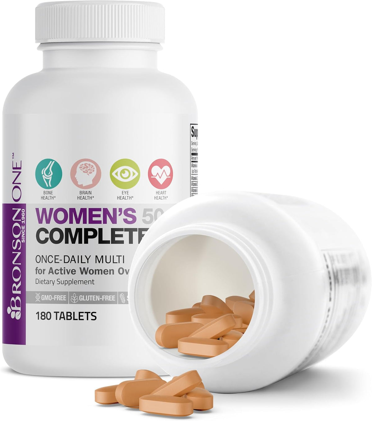 Bronson ONE Daily Women's 50+ Complete Multivitamin Multimineral - 180 Tablets - görsel 6