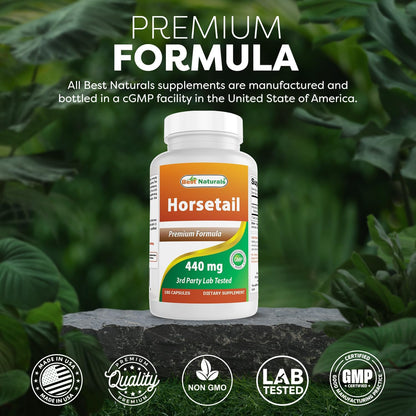 Best Naturals Horsetail 440 mg, 180 Capsules