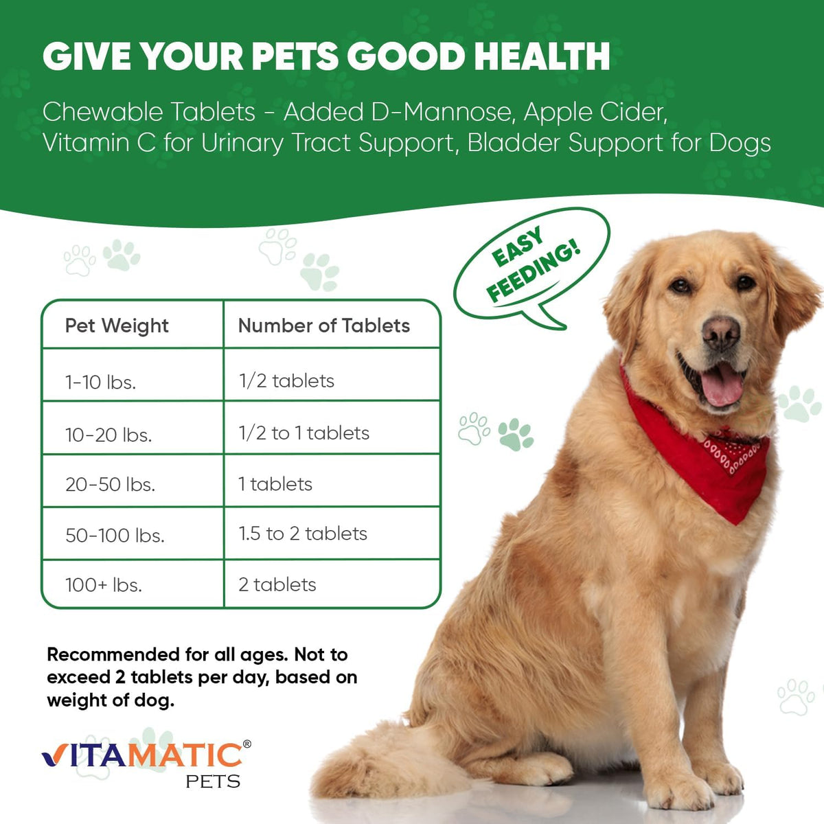 Vitamatic Cranberry for Dogs – 120 Chewable Tablets – Urinary Tract & Bladder Support with D-Mannose, Apple Cider Vinegar & Vitamin C - görsel 3