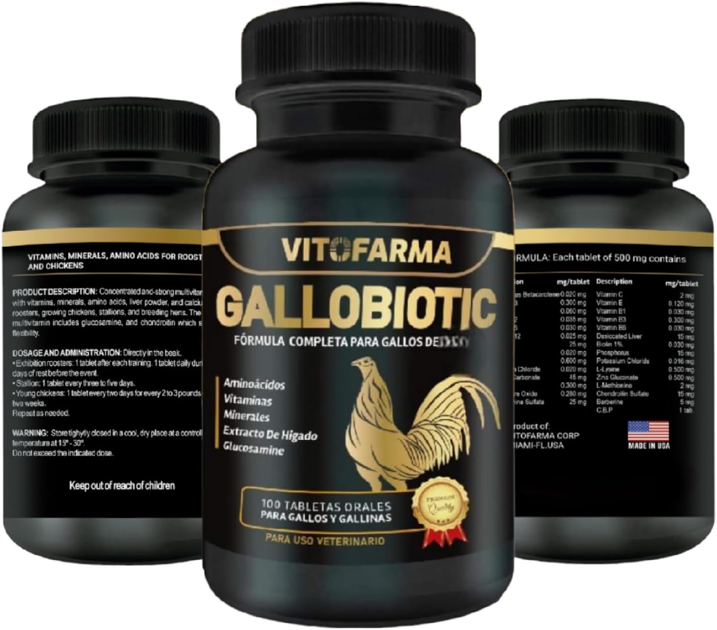 Gallobiotic Natural Multivitamin for Roosters and Hens - 100 Tablets - görsel 1