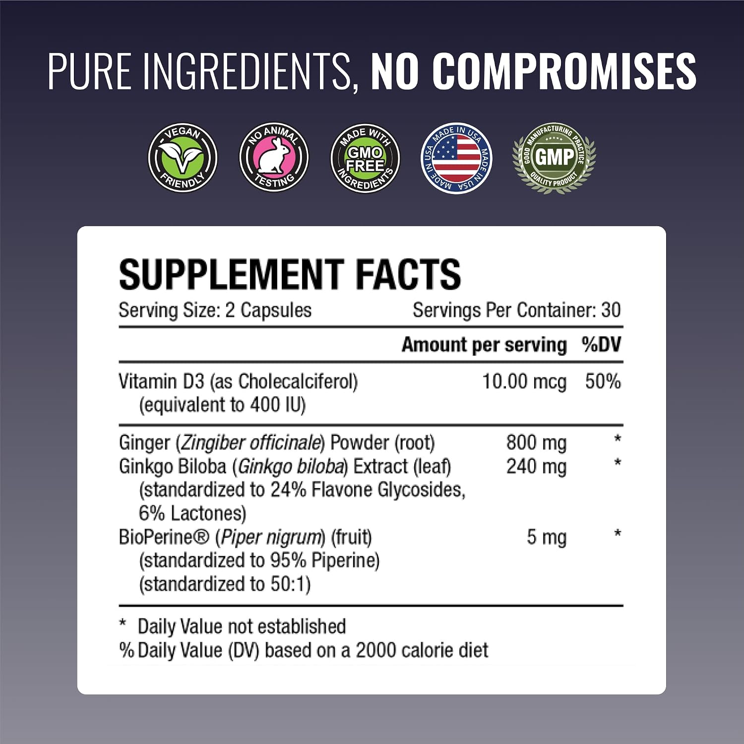 Approved Science VertiSyl - Ginkgo Biloba, Ginger, Vitamin D3, BioPerine - 60 Capsules - görsel 4