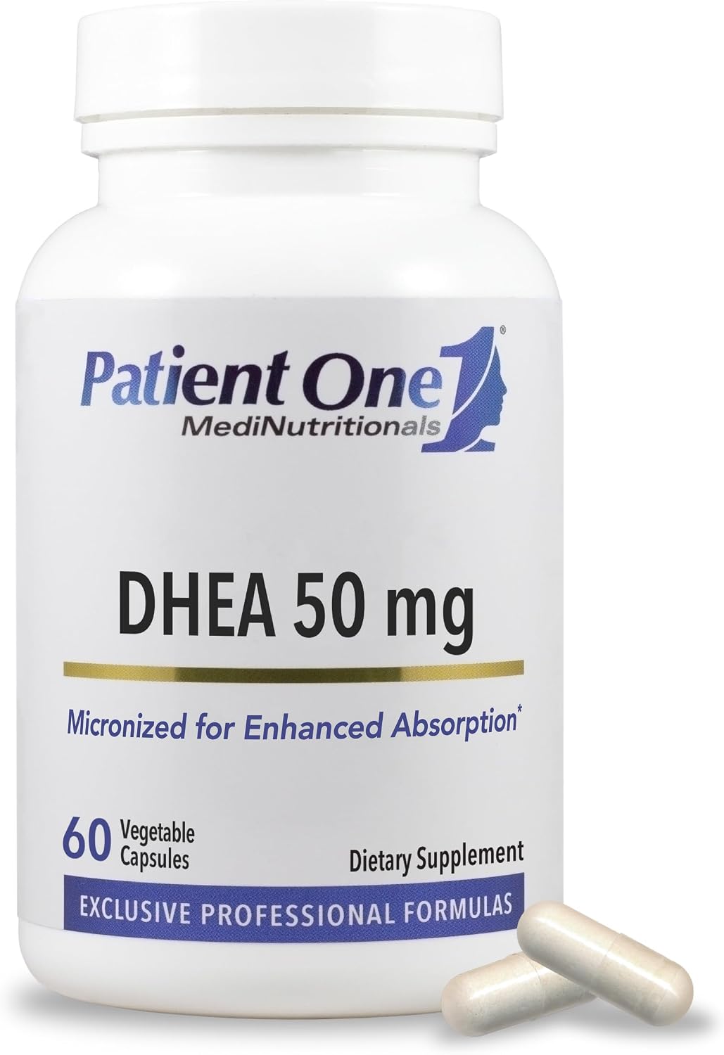 Patient One DHEA 50 mg - Micronised Supplement for Mood, Energy & Endocrine Support (60 Capsules) - görsel 1